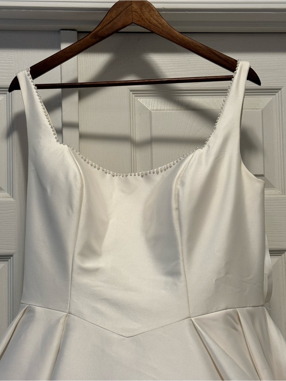 Ivory Beaded Scoop Neck Women's Dress